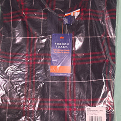 French Toast Boys Size 6 School Uniform Jumper, Navy/Red Plaid