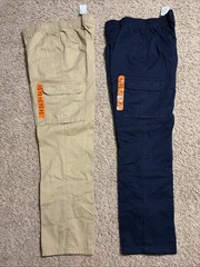 Pair Of NWT The Children’s Place Boys 14 Tan Navy Cargo Pants Slip On Uniform