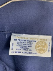 Vintage Boys Scout of America Button Up Shirt Navy Blue Youth XL Yocona Area
