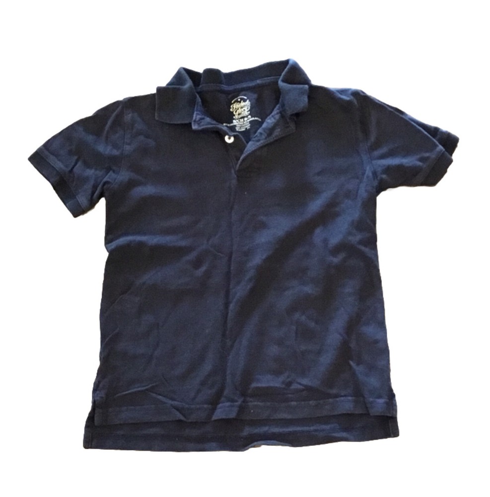 Faded Glory Black Youth Small (6/7) Uniform Boys Short Sleeve Polo Shirt