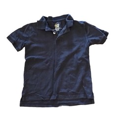 Faded Glory Black Youth Small (6/7) Uniform Boys Short Sleeve Polo Shirt