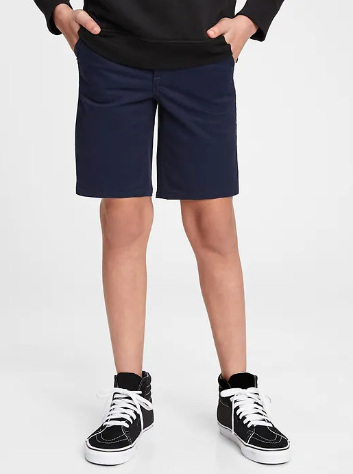 GAP Kids Boys Size 14, 14 Slim NAVY BLUE Uniform Flat Front Shorts With Washwell
