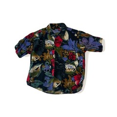 VTG 80s Youth Boys 6/7 Short Sleeve Button Up Shirt Abstract SMALL Hip Hop