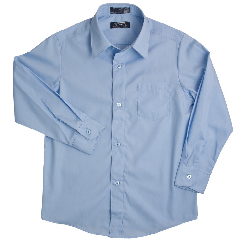 French Toast L/S Light Blue Boys Button-Down Dress/School Shirt ExpandableCollar
