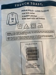 French Toast Boys Size M Long sleeve Collared Blue Polo Shirt Uniform