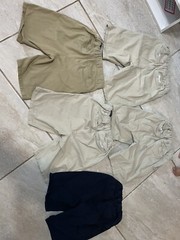 Boys 12 Husky School Uniform Shorts Lot Of 5 Khaki Navy