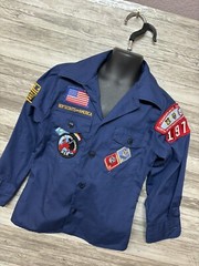 Boy Scouts Official Boys Shirt Size 8 Navy Blue Long Sleeve ButtonDown
