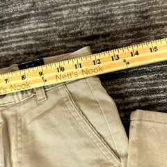 Chaps Boys 8 Slim Pants Khaki Tan Approved Schoolwear Uniform Flat Front New