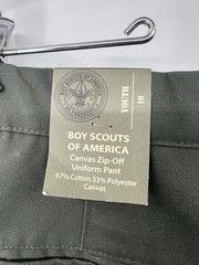 Boy Scouts of America Convertible Canvas Cargo Pants Shorts Youth SZ 10 green