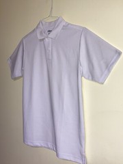 Boys Polo Shirt Size Large 14/16 Husky White Short Sleeve Izod School Uniform