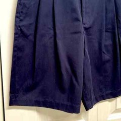 Very Dark Navy Blue Pleated Khaki School Uniform Shorts Boys Size 18 Husky