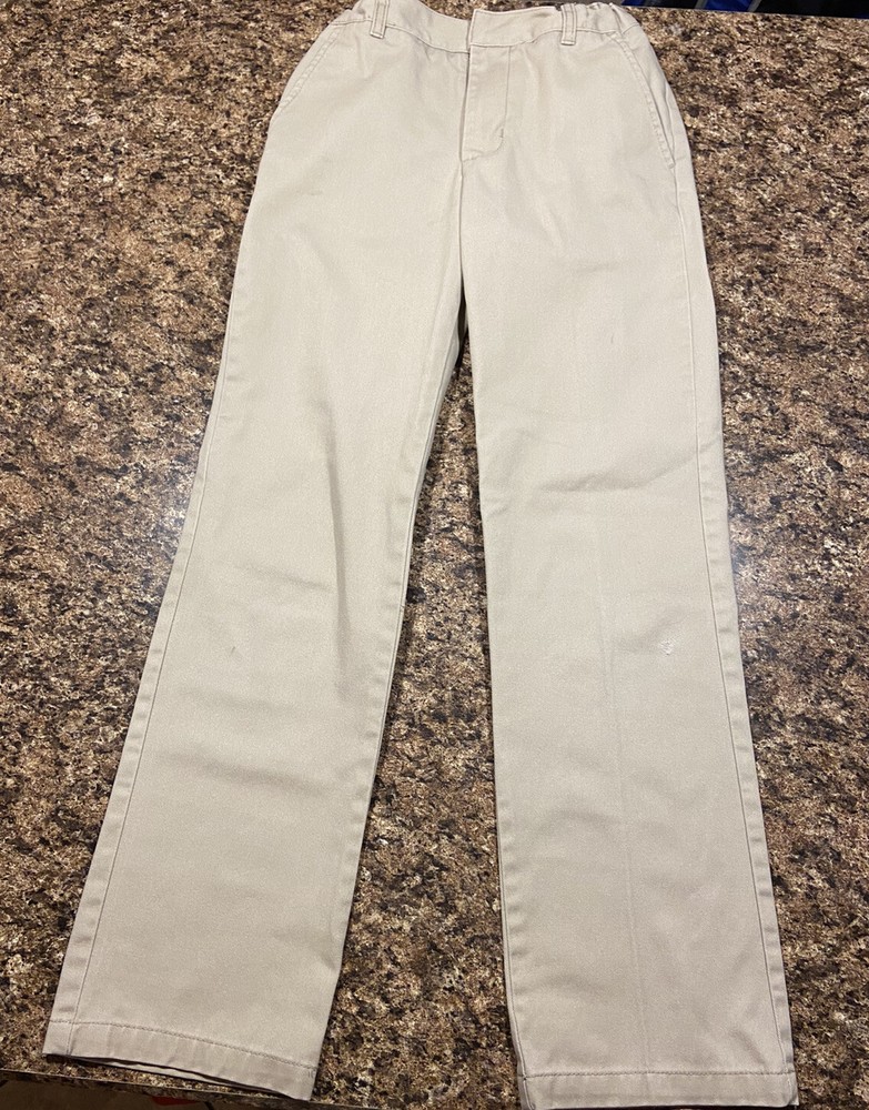 Boys School Uniform Pants Straight Fit Color Tan by George Size 10