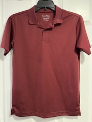 Nautica Boys Uniform Short Sleeve Performance – Dark Red ~ Size L (14/16)