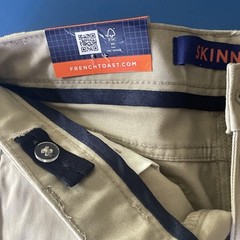 French Toast Boys’ Uniform Skinny Stretch Khaki Adjustable Waist Pants Size 10