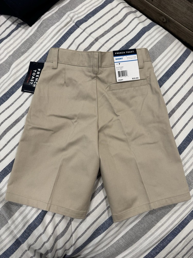 Boys French Toast School Khaki Uniform Shorts Size 7 NWT