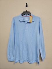 NWT FRENCH TOAST Boy’s Uniform T-Shirt Long Sleeve Cotton Blend Blue.Size XL