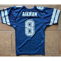 Vintage Troy Aikman #8 Dallas Cowboys Youth Jersey Wilson NFL Blue YS