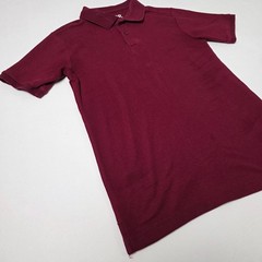IZOD Polo Shirt Boys L 14/16 Burgundy Short Sleeve School Uniform Pique