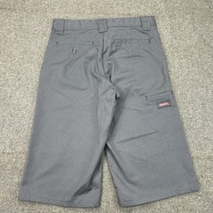 Dickies Boys Work Shorts Size 16 Gray Flat Front Uniform Skate 26 Waist Logo
