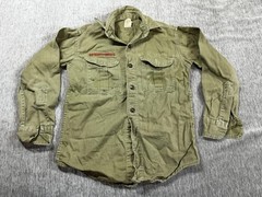 Vintage Boy Scouts Of America Shirt Green Sanforized Uniform 1950s 60s Costume