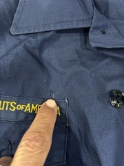VTG BOY SCOUTS OF AMERICA Button Up Shirt Patches Size Youth 12 Navy Blue