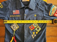 Vintage Official Boy’s / Child’s Cub Scout Navy Blue Uniform Shirt w/Patches