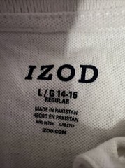 New Boys Youth Large Izod Polo Shirt White- School Uniform Large
