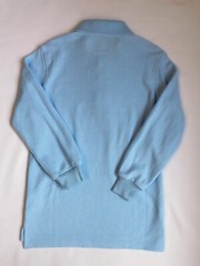 French Toast Uniform Long Sleeve Pique Polo Shirt, Light Blue, XS (4/5), Unisex