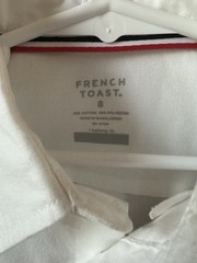 French Toast Boys White Long Sleeve Button-Up Uniform Dress Shirt Pocket Size 8