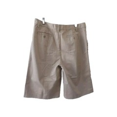 School Uniform Shorts Boys 20 Husky Beige Khaki Zipup Pockets Hook & Loop