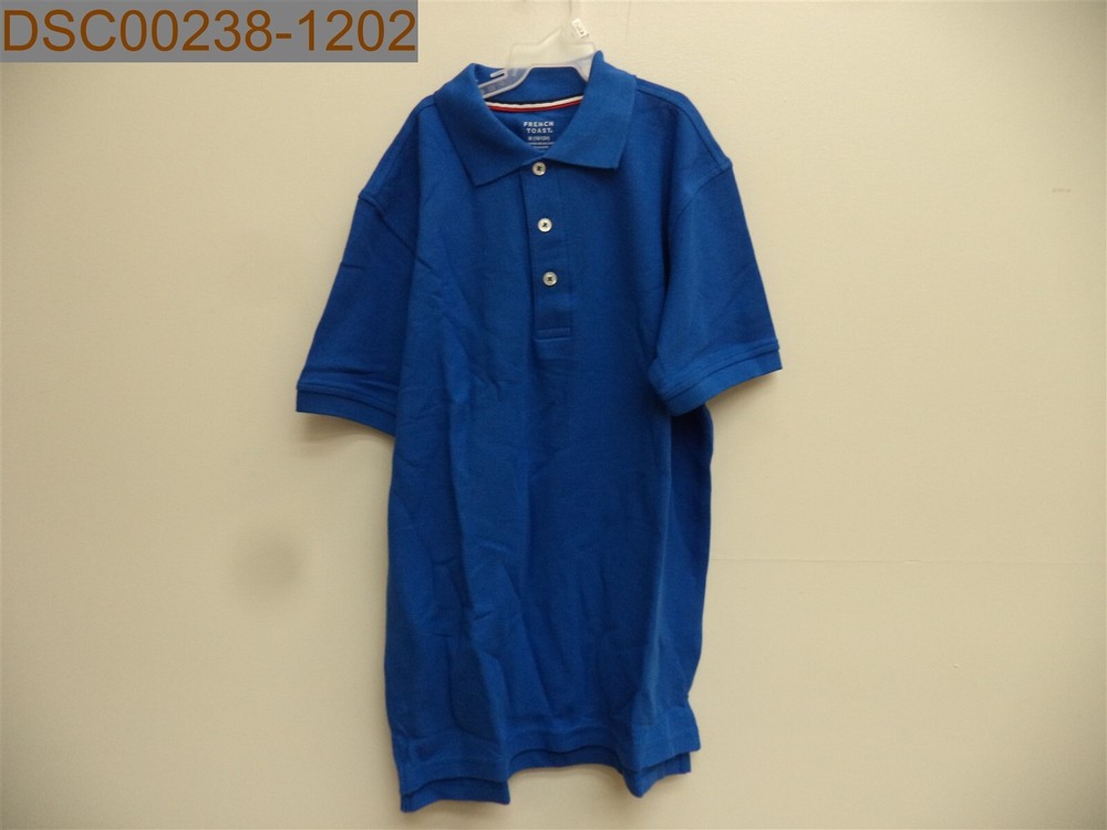 French Toast Boys Pique Polo Husky, Royal Blue, M(10/12H), SA9084P, 884503501178