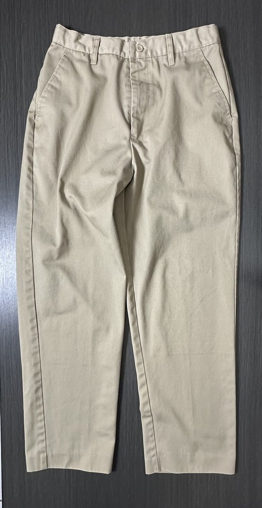 Authentic Galaxy School Uniform Pants Boys’ Beige Flat Front Size 10