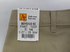 Boys A+ Khaki Pleated Front Uniform Pants Sizes 8Reg. & 14Reg.