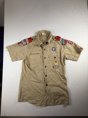 Vintage Boy Scouts of America Shirt Youth Large Long Sleeve Uniform Patch 90s US
