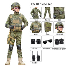 Children’s Camouflage Suit Special Forces Military Training Uniform with Helmet