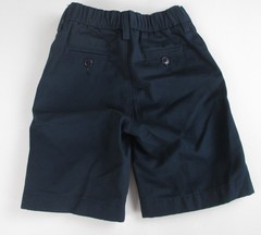 LANDS END Navy School Uniform Plain Front Cotton Chino Shorts Boys 7 Slim NEW