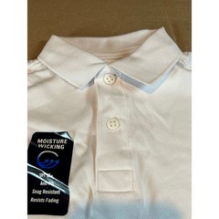 Nautica Boys School Uniform White Performance Polo Shirt Size M 5 N481685E NEW