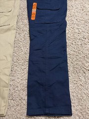 Pair Of NWT The Children’s Place Boys 14 Tan Navy Cargo Pants Slip On Uniform