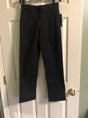 U.S POLO ASSN. School Uniform Flat Front Pants Boys 10 Blk ADJUSTABLE WAIST NWT