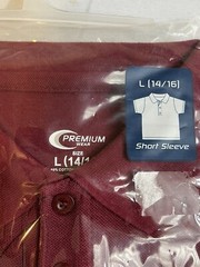 *2 PACK* PREMIUM WEAR Burgundy Polo School Uniform Shirt (14/16)
