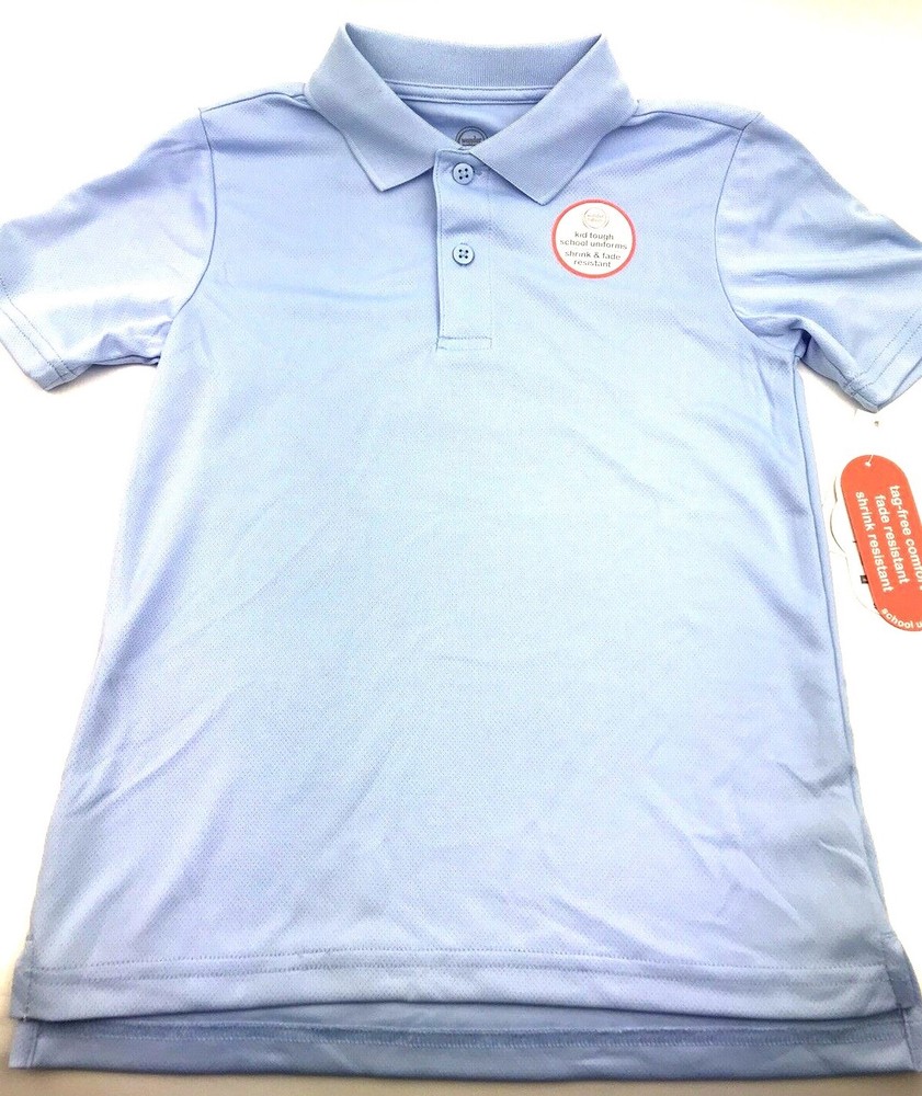 School Uniform Shirt Boys Size 6/7 Blue Top Collared Shrink Resistant Children