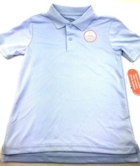 School Uniform Shirt Boys Size 6/7 Blue Top Collared Shrink Resistant Children