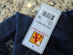 A+ Kids Jersey Knit Long Sleeve Shirt School Uniform Navy Blue size Youth M