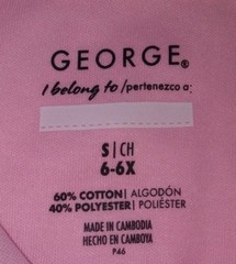 George Boys School Uniforms Long Sleeve Polo Shirt Pink Size Small 6-6X