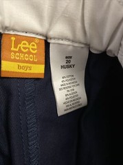 Lee Navy Blue Uniform Pants Dress Pants Boy’s 20 Husky (Waist 34) No Wrinkles