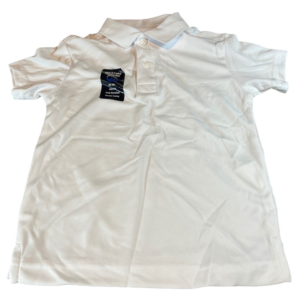 Nautica Boys School Uniform White Performance Polo Shirt Size M 5 N481685E NEW