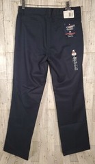 Chaps Uniform Pants Boys 20 Regular Navy Blue School Approved Pleated Twill