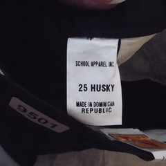A+ School Apparel Shorts Boy 25 Husky Navy Blue Pleated Adjustable Waist Uniform
