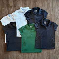 IZOD Kids School Uniform Polo Lot 6 M 10/12 Boys Girls Navy Blue Green