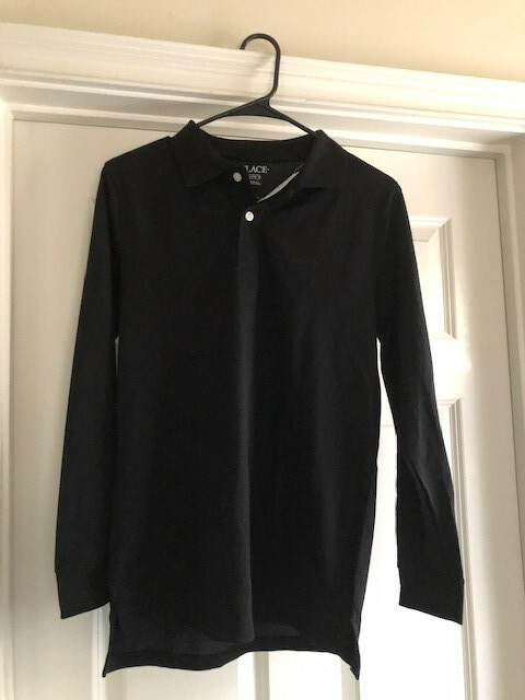 Boys Uniform Long Sleeve Pique Polo Black Size 16 (XXL/TTG)